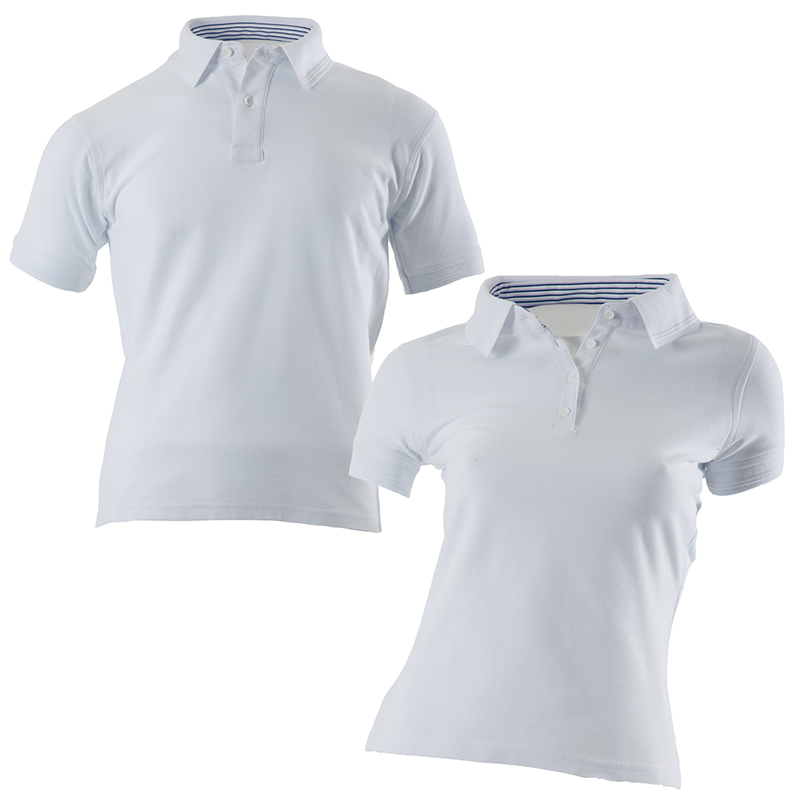 camisa tipo polo blanca mujer